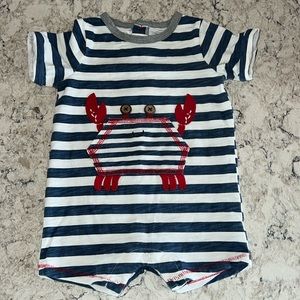 Mud Pie Crab Romper, Size 9-12 Months, EUC